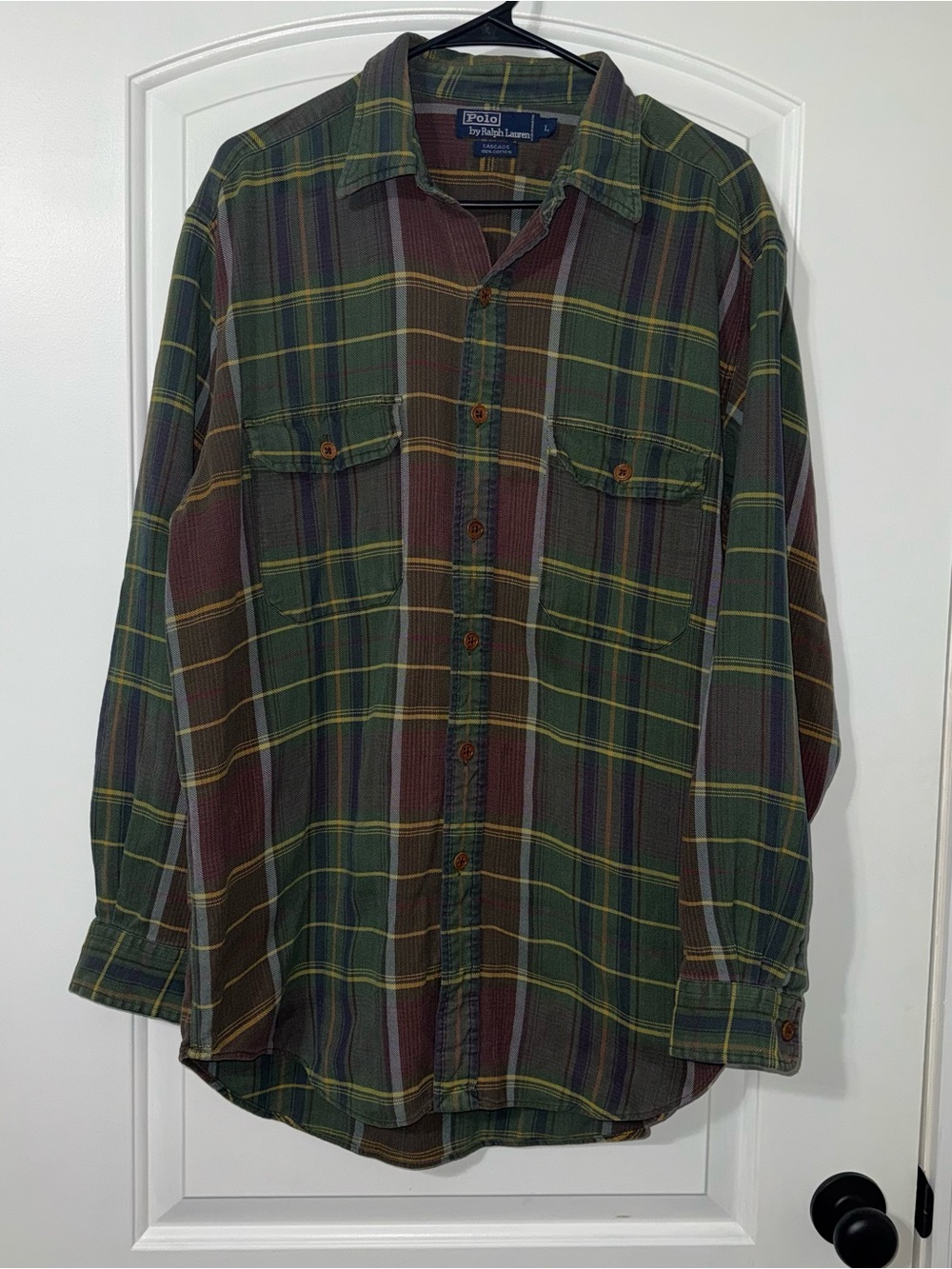 Polo Ralph Lauren Long Sleeve Button Up Shirt Men’s Large Cascade Plaid Green